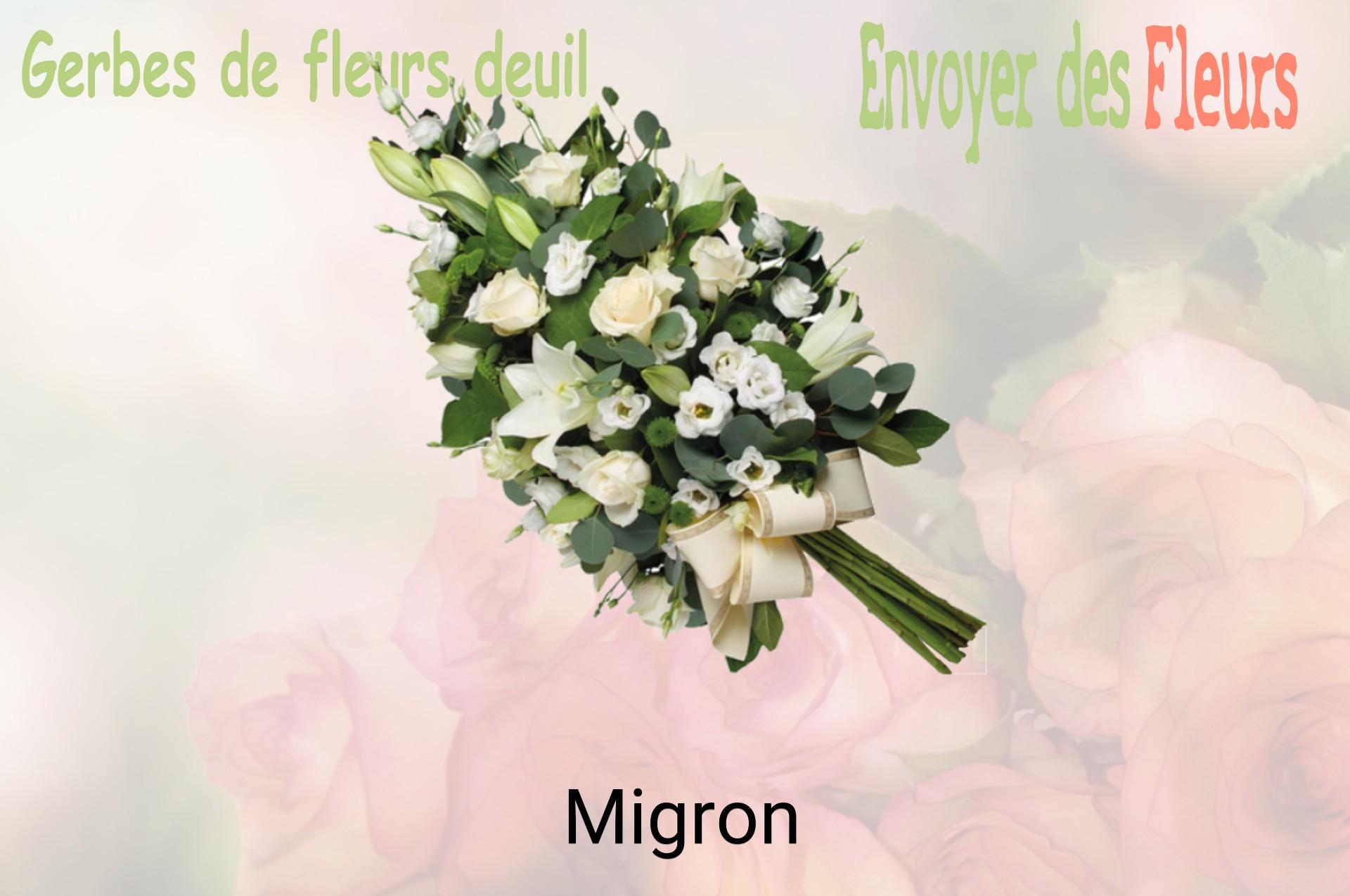 Gerbe de fleurs de deuil livrée à Migron